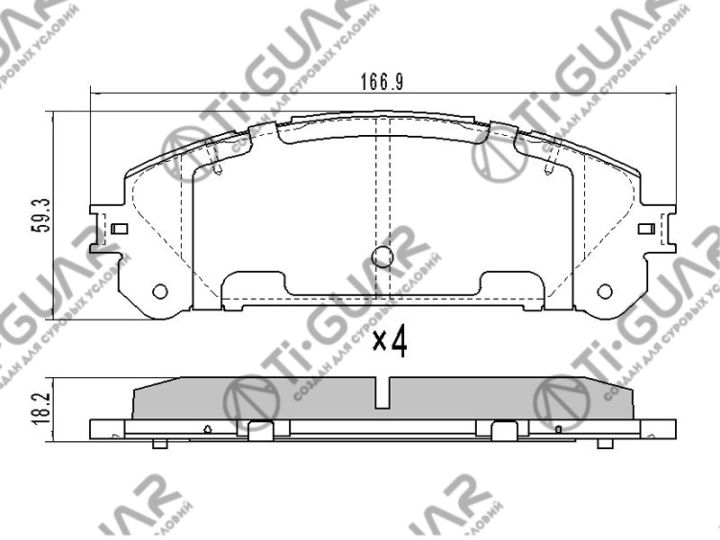 Тормозные колодки TG-1845/PN1845* Ti·GUAR Тормозные колодки TG-1845/PN1845* Ti·GUAR